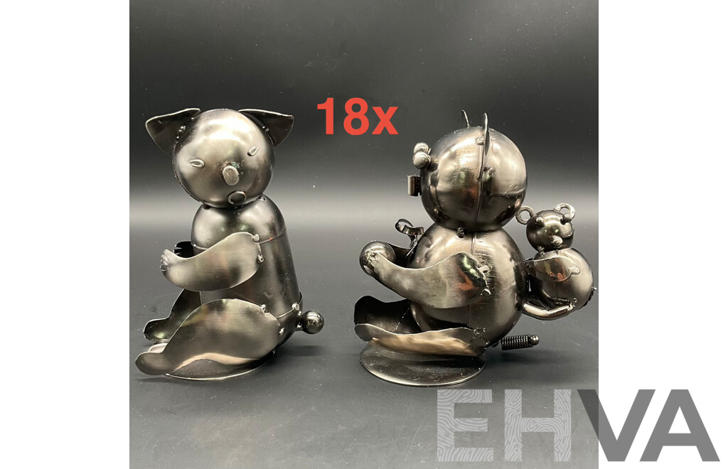 Metal ''Nuts and Bolts'' Koala Sculptures - Lot of 18