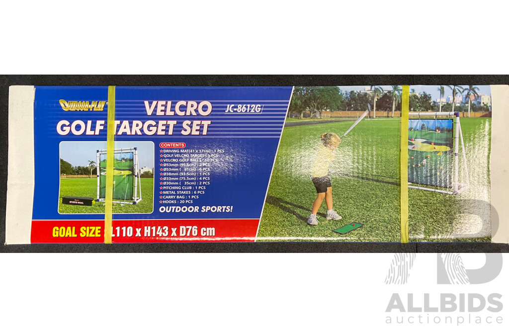 Collection of Various Sports Equipment for Golf, Tennis, Basketball, Netball, Including Various Balls, Velcro Golf Target Set and More - Lot of 24