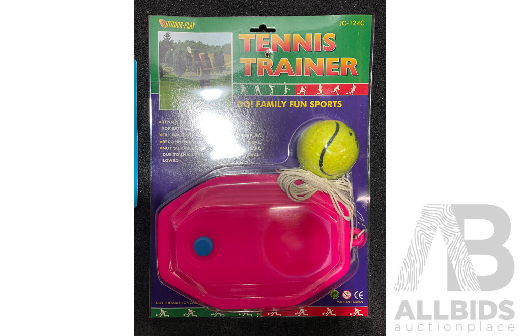 Collection of Various Sports Equipment for Golf, Tennis, Basketball, Netball, Including Various Balls, Velcro Golf Target Set and More - Lot of 24