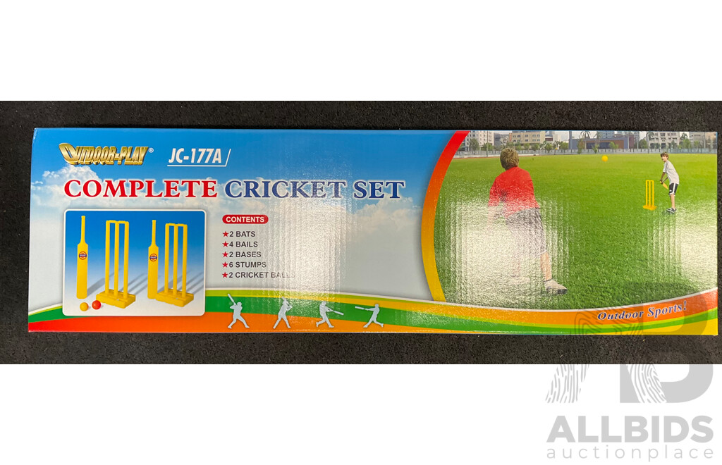 Collection of Various Sports Equipment for Baseball, Soccer, Cricket and Tennis - Lot of 8