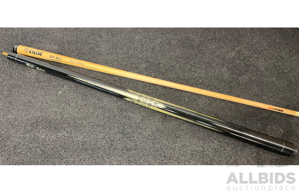 Assorted Billiard Equipment, Including Top Spin Nick Varner Cue (6x) and More  - Lot of 15