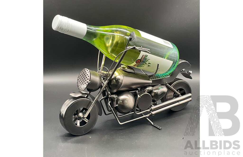 Metal ''Nuts and Bolts'' Motorcycle (x2) and Truck Bottle Holder (x2) Sculptures - Lot of 4