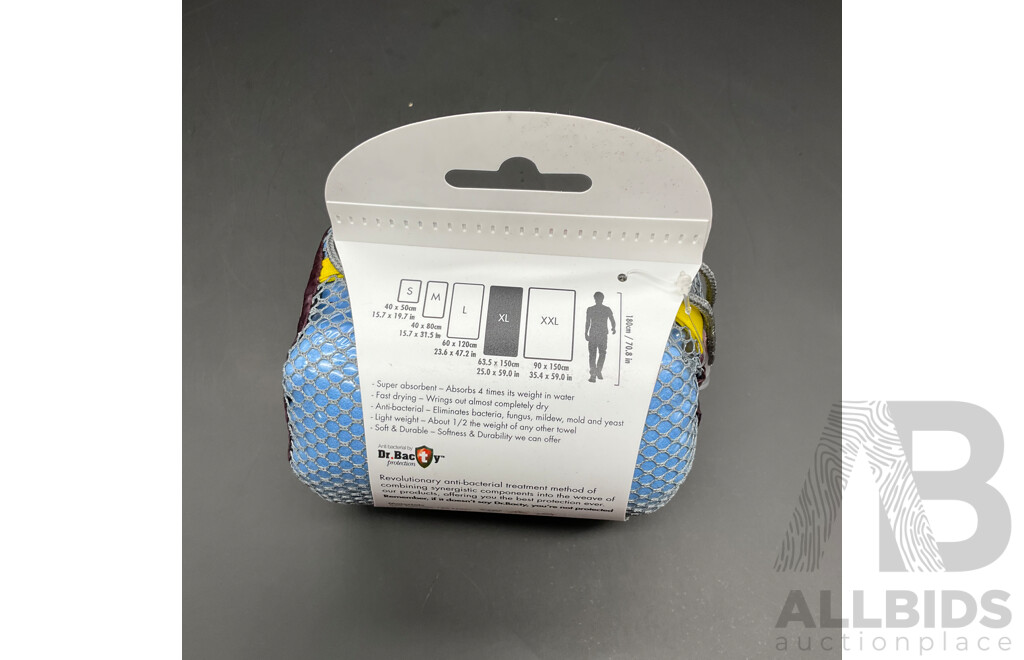 N-rit Ultrafine Microfiber Super Dry Towel (Blue) - Lot of 8