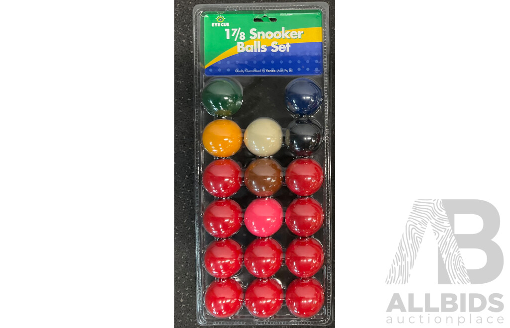 Assorted Billiard Equipment, Including EYECUE Standard Cue (x6) and More  - Lot of 13