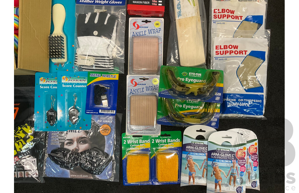 Collection of Various Sports Equipment for Golf, Cricket, Tennis and Assorted Sport Accessories - Lot of 28