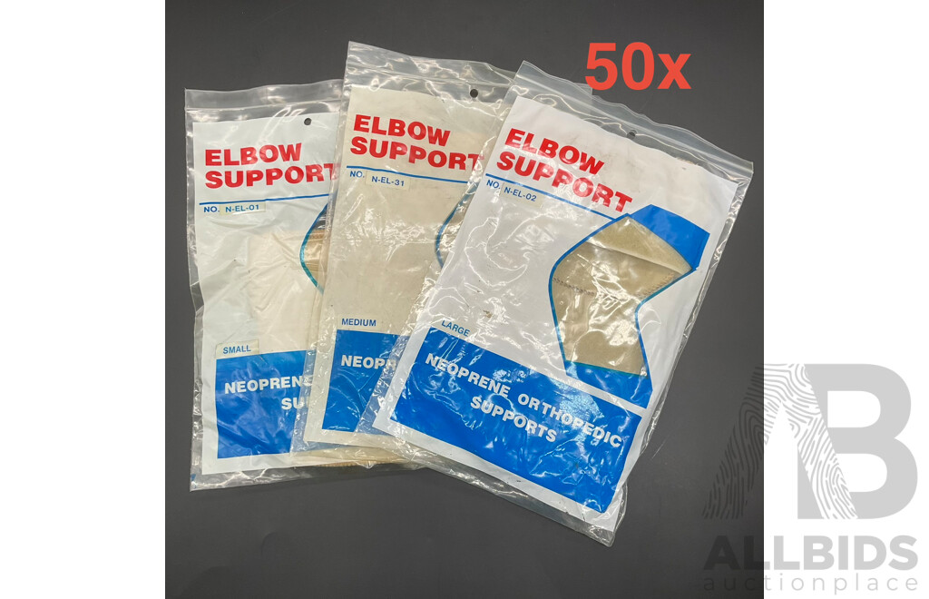 Assorted Neoprene Orthopedic Elbow Support - Lot of 50