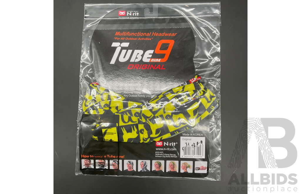 N-rit Tube 9 Original Multifunctional Headwear - Headband/Neck Warmer - Lot of 20