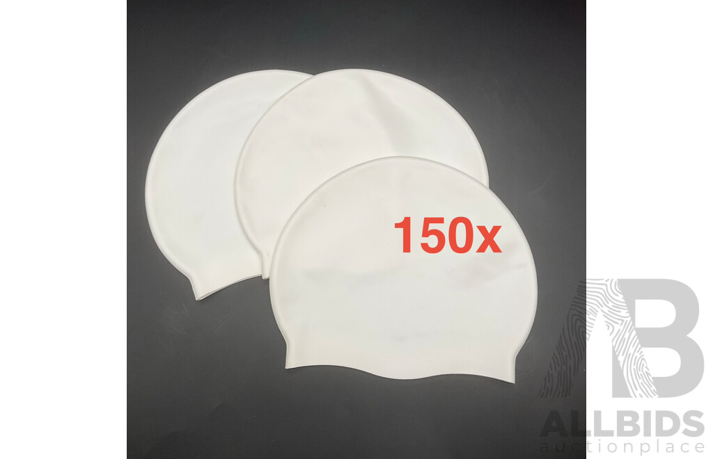 White Latex Swim Cap - Lot of 150