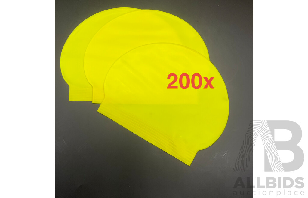 Yellow Latex Swim Cap - Lot of 200