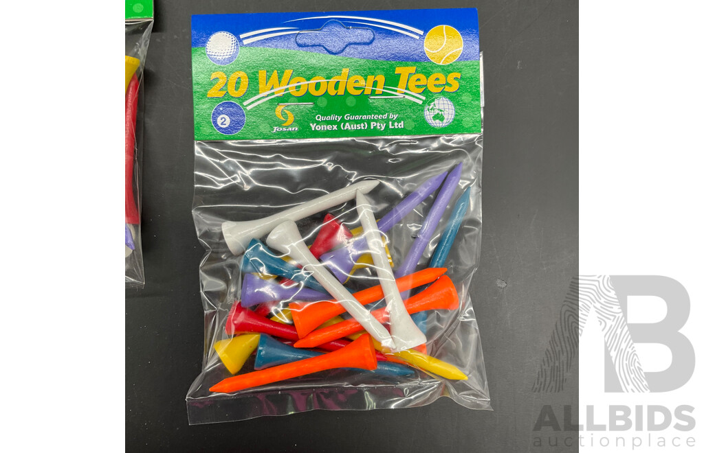 Assorted Golf Equipment - 20 Wooden Tees  - Lot of 125
