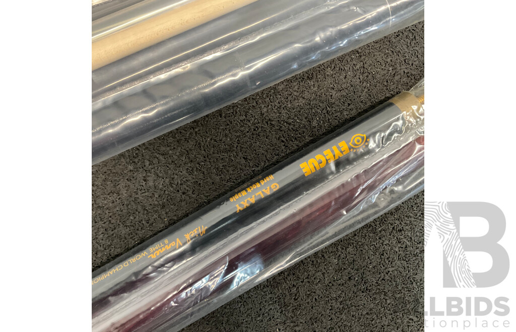 Assorted Billiard Equipment - Nick Varner Cue (6x) and Chalks - Lot of 12
