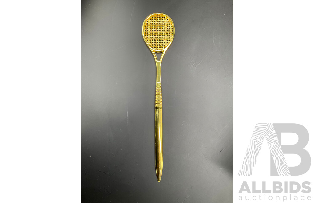 Golden Tennis Bottle Opener (x27) and Golden Tennis Letter Opener (x15) - Lot of 42