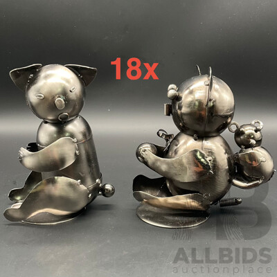 Metal ''Nuts and Bolts'' Koala Sculptures - Lot of 18