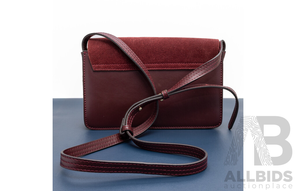 Chloé Faye Crossbody Bag, Calfskin Leather in Burgundy