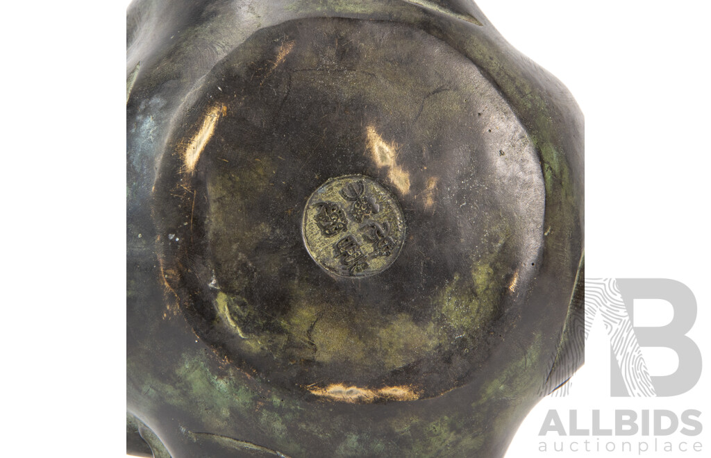 Vintage Bronze Chinese Four Faced Buddha Head