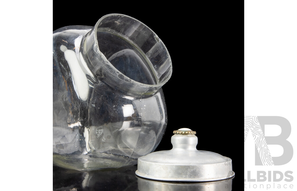 Vintage Glass Countertop Lidded Lolly Jar