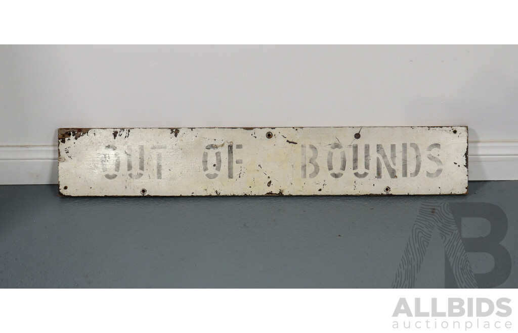 Bespoke Painted Óut of Bounds'Timber Sign
