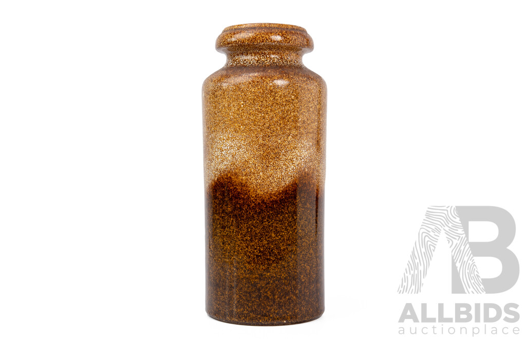 Vintage Brown-Tone West German Fat Lava Glaze Ceramic Vase