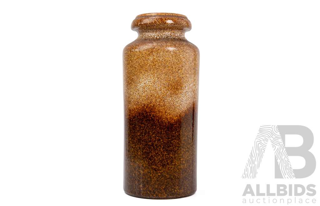 Vintage Brown-Tone West German Fat Lava Glaze Ceramic Vase