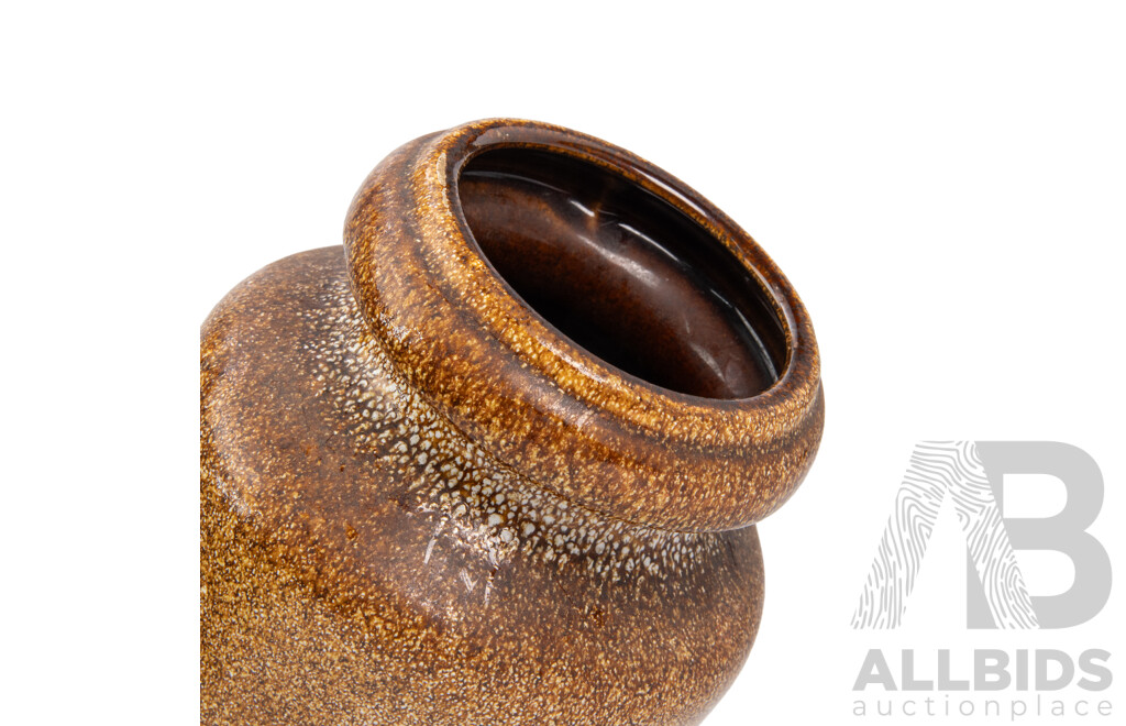 Vintage Brown-Tone West German Fat Lava Glaze Ceramic Vase