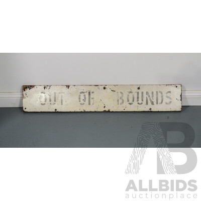 Bespoke Painted Óut of Bounds'Timber Sign