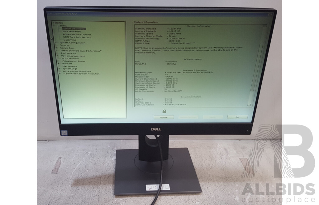 Dell OptiPlex 7470 AIO Intel Core i5 (9500) 3.00GHz-4.40GHz 6-Core CPU 23.8-Inch Touchscreen All-in-One Computer