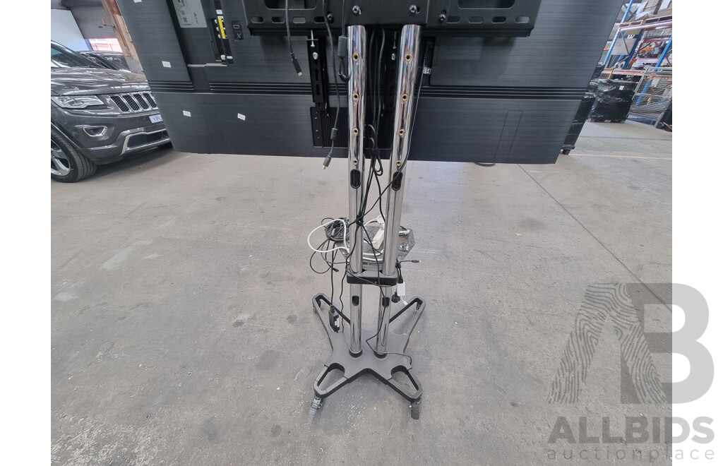 Samsung (QA55Q60AAW) 55-Inch Q60A QLED 4K Smart TV on Mobile Trolley