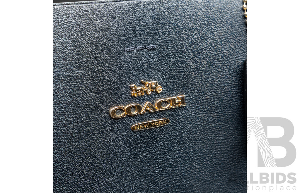 Coach Dark Navy Leather Tote Bag, No. H1890-F37871