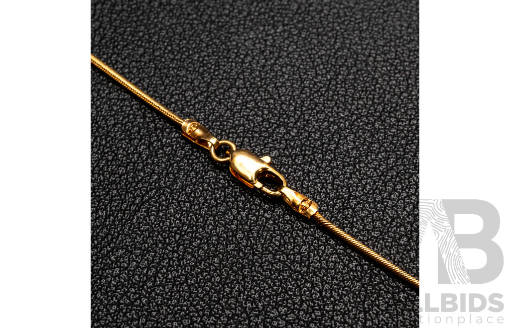 9ct Snake Chain Necklace, 45cm, 3.50 Grams