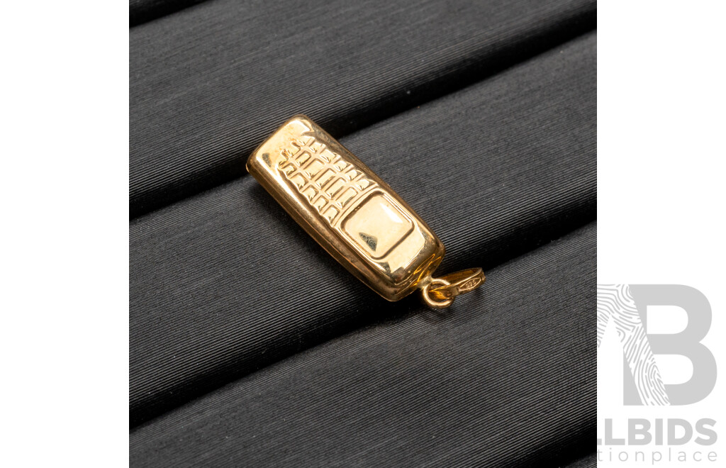 9ct Mobile Phone Charm, 15mm, 0.38 Grams