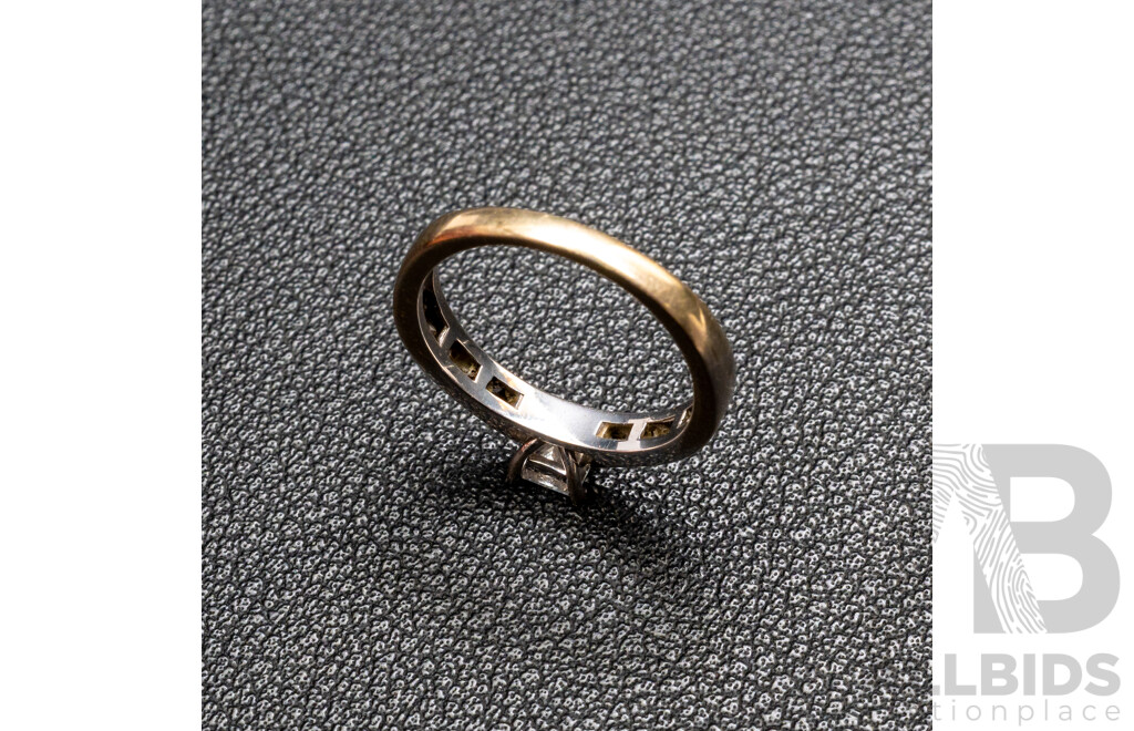 14ct Princess Cut Diamond Engagement Ring, Est TDW 0.33ct, Size J, 2.25 Grams