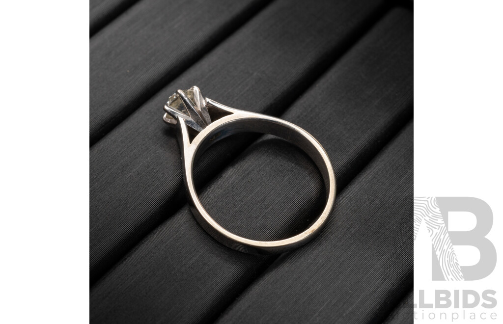 18ct White Gold Old Cut Diamond Solitaire Engagement Ring, Est TDW 0.35ct, Size M, 3.52 Grams