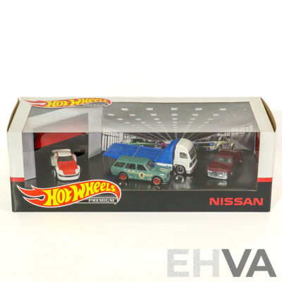 Boxed Hot Wheels Premium Retro Nissan/Datsun Four Vehicle Set