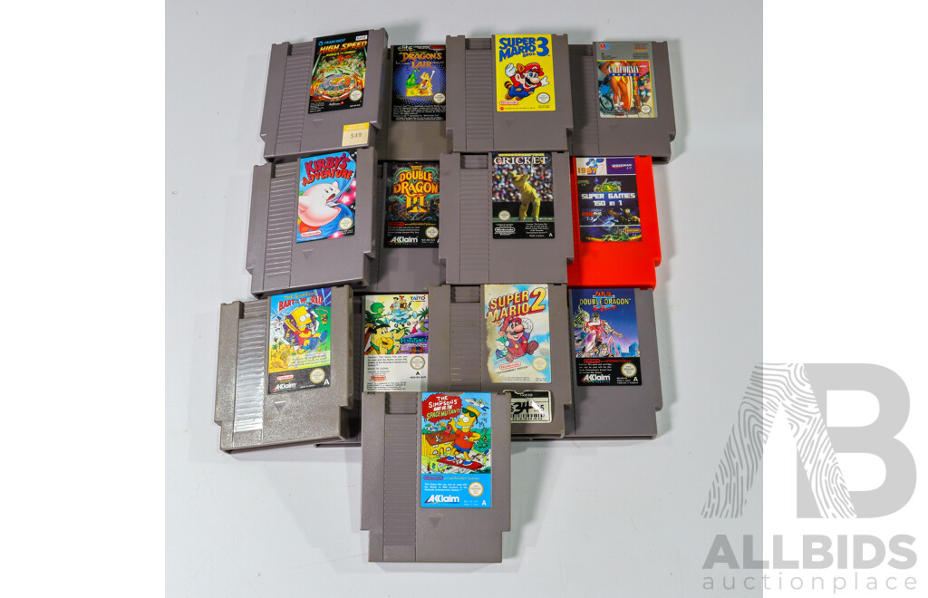 Vintage Nintendo Entertainment System Video Game Console with Controllers, Games & Power Cables