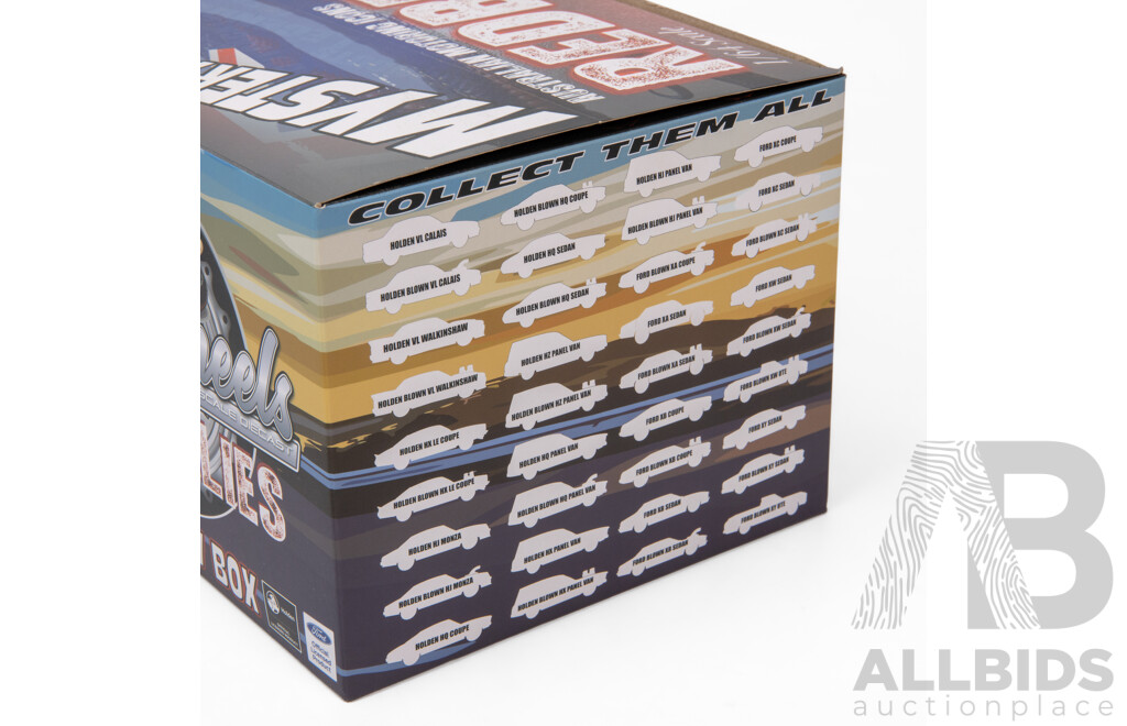 Oz Wheels Redbellies Mystery Box Including Holden HQ Panel Van, HZ Supercharged Sedan, Ford XA Coupe, XY Supercharged Sedan and Many More - 1:64 Scale
