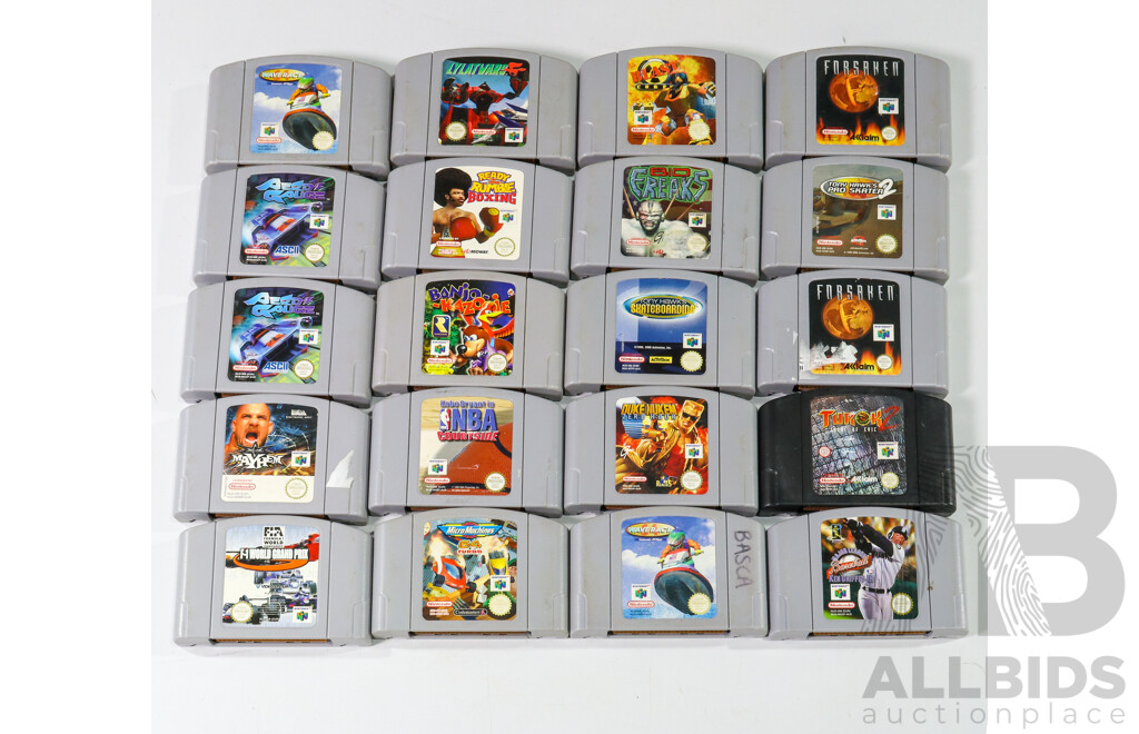 Vintage Nintendo 64 Video Game Console with Controllers, Games & Power Cables