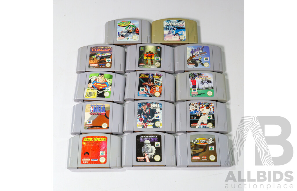 Vintage Nintendo 64 Video Game Console with Controllers, Games & Power Cables