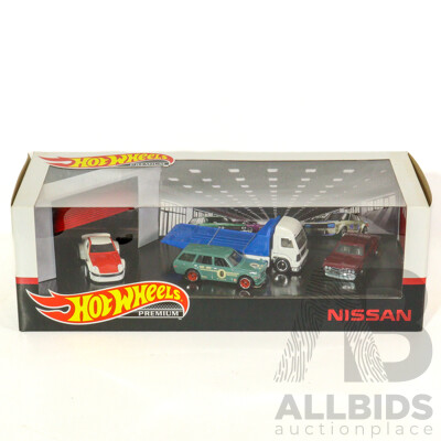 Boxed Hot Wheels Premium Retro Nissan/Datsun Four Vehicle Set