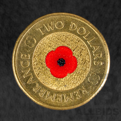 Australian 2012 Two Dollar Coin, Remembrance 'Red Poppy'