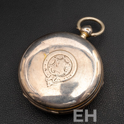 Antique Sterling Silver Open Face Pocket Watch, English Massey Lever Escapement, Circa 1825, 153.0 Grams