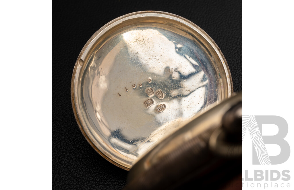 Antique Sterling Silver Open Face Pocket Watch, English Massey Lever Escapement, Circa 1825, 153.0 Grams
