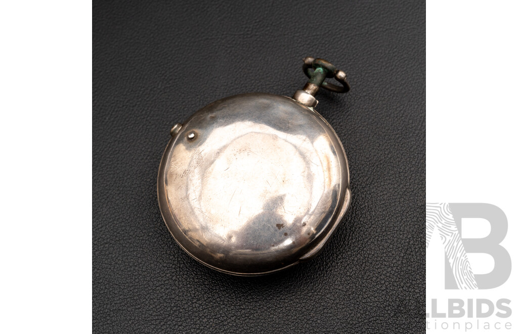 Antique Merton & Co. Liverpool Sterling Silver Open Face Pocket Watch, Circa 1807, 122.0 Grams