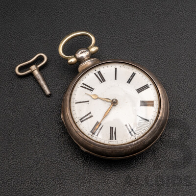 Antique John Robert London Sterling Silver Open Face Pocket Watch, Circa 1795, 153.0 Grams