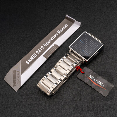 NEW - SKMEI LED Digital Wrist Watch, 2388, 35mm silver Tone