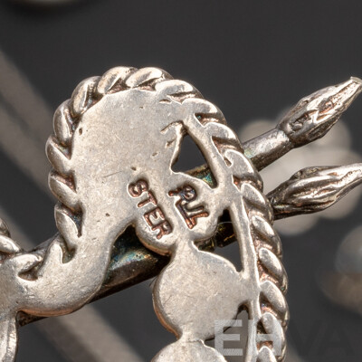 925 Sterling Silver Assorted Chains, Pendants and Earrings. Lot of 10 - 46.65gms