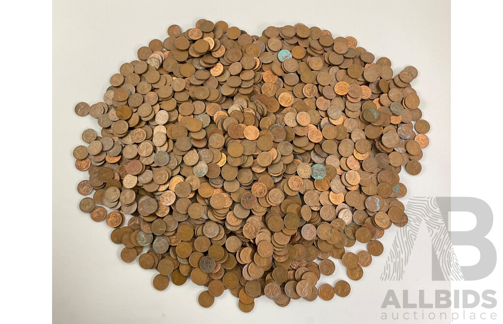 Collection of Australian Two Cent Coins, Examples Spanning 1966 to 1989 - Approximately 9.7 Kilograms