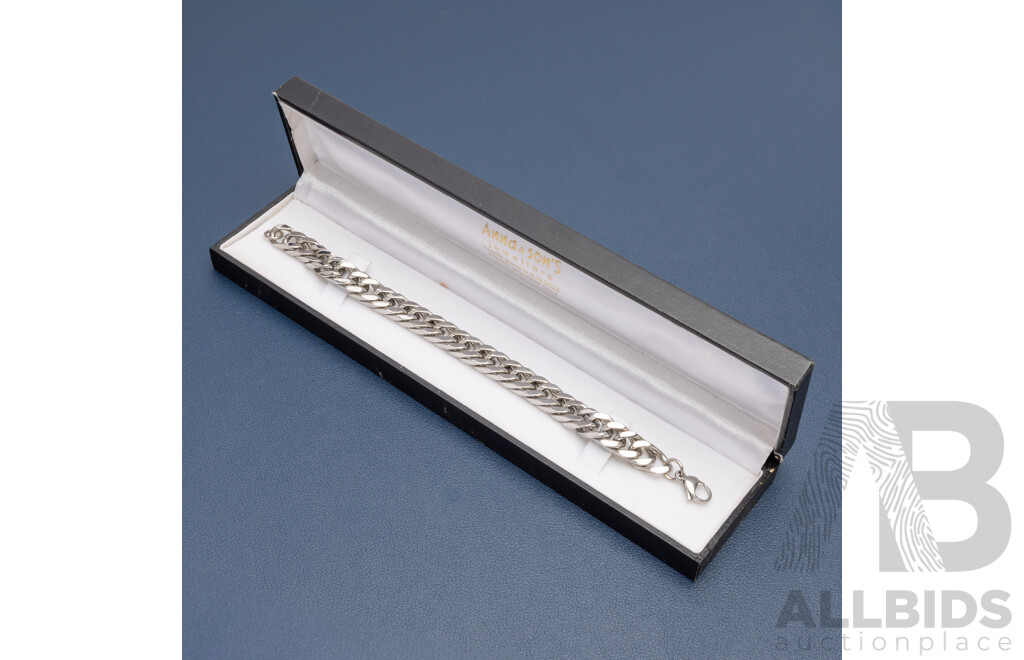 Stainless Steel Heavy Cuban Link Bracelet. Length - 20.5cms