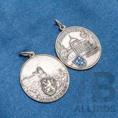 Post WW2 West German Souvenir Pendants - Lot of 2