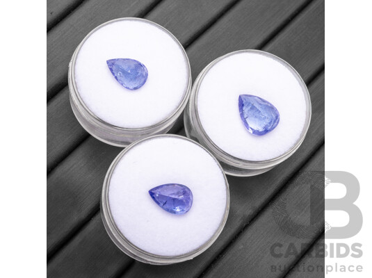 7.75cts of Pear Cut Tanzanites