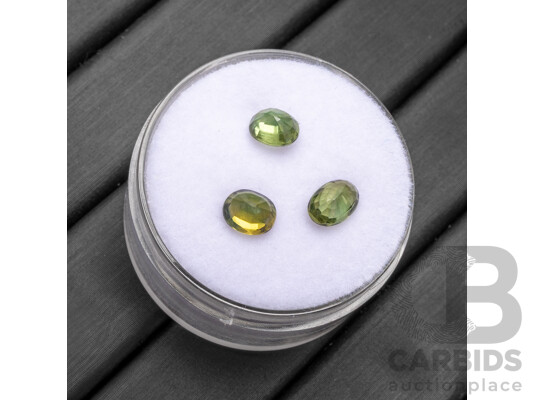 1.8cts of Oval Cut Forrest Green Sapphires - Lot of 3